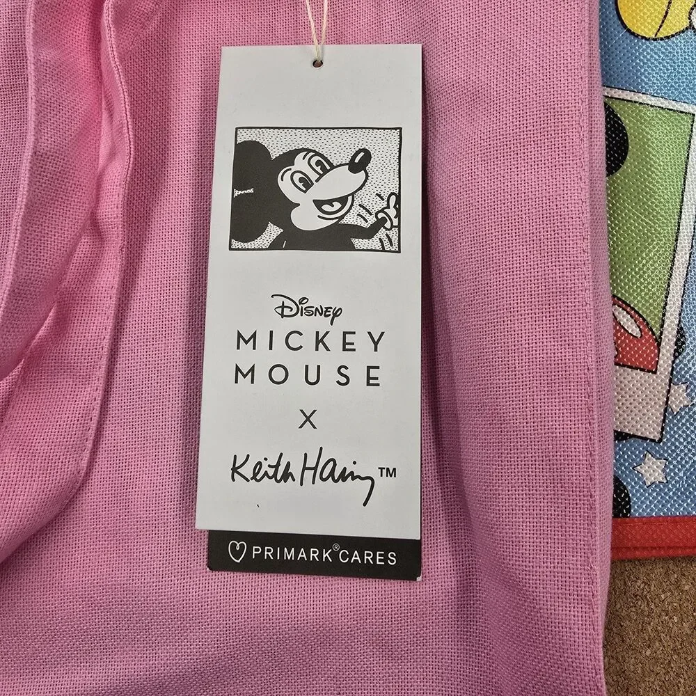Mickey Mouse Reusable Bags NWT Including Fabric Keith Haring